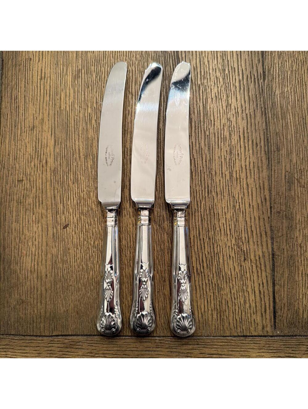 Arthur Price King Dessert Knives Set 3 Silverplate Cutlery Replacement